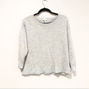 Joie Metallic Trim Wool Blend Crewneck Sweater